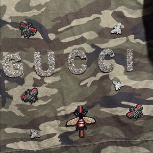Gucci (custom made) Camouflage surplus jacket with patches medium camo t…